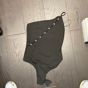 Cami NYC Black Asymmetrical Bodysuit